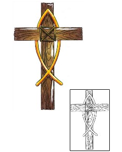 Cross Tattoo Religious & Spiritual tattoo | GJF-00137