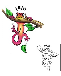 Funny Tattoo Struggling Gecko Tattoo