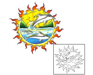 Sun Tattoo Marine Life tattoo | GJF-00804