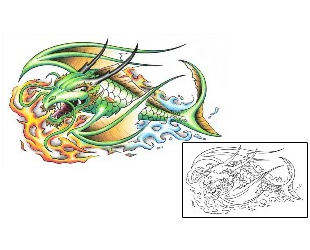 Dragon Tattoo Marine Life tattoo | GJF-01351