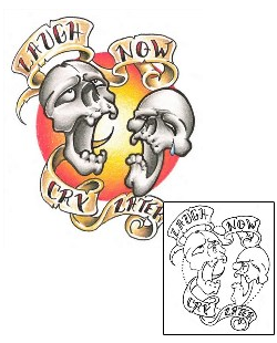 Comedy Tragedy Mask Tattoo Miscellaneous tattoo | GJF-01482
