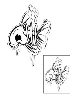 Sea Creature Tattoo Fish Bones Tattoo