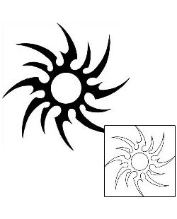 Sun Tattoo Specific Body Parts tattoo | GPF-00089