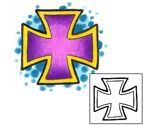 Picture of Purple Iron Cross Tattoo