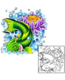 Koi Tattoo Marine Life tattoo | GPF-00222
