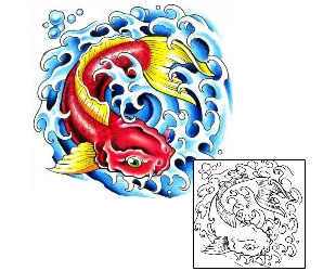 Koi Tattoo Marine Life tattoo | GPF-00225