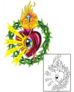 Sacred Heart Tattoo Religious & Spiritual tattoo | GPF-00227