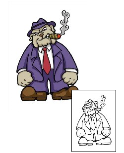 Cartoon Tattoo Capone Bulldog Tattoo