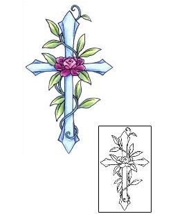 Cross Tattoo Plant Life tattoo | GSF-00118