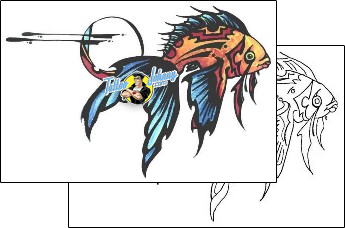 Fish Tattoo marine-life-fish-tattoos-gail-somers-gsf-00309
