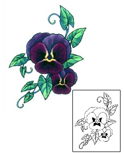 Pansy Tattoo Plant Life tattoo | GSF-00414