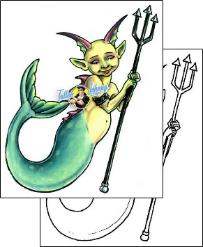 Sea Creature Tattoo fantasy-mermaid-tattoos-gail-somers-gsf-00564