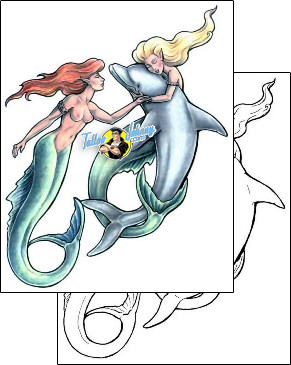 Dolphin Tattoo fantasy-mermaid-tattoos-gail-somers-gsf-00565