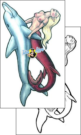 Dolphin Tattoo fantasy-mermaid-tattoos-gail-somers-gsf-00566