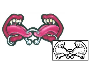 Lip Print Tattoo Horror tattoo | GSF-00622