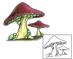 Mushroom Tattoo Miscellaneous tattoo | GSF-00625