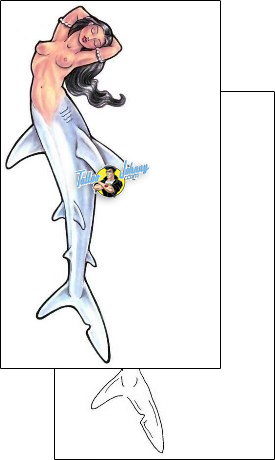 Shark Tattoo fantasy-mermaid-tattoos-gail-somers-gsf-00632