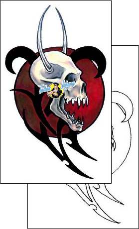 Devil - Demon Tattoo horror-skull-tattoos-gail-somers-gsf-00662