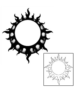 Sun Tattoo Specific Body Parts tattoo | GSF-00750