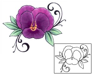 Pansy Tattoo Plant Life tattoo | GSF-00932