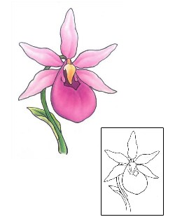 Picture of Light Pink Lady Slipper Tattoo