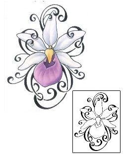 Picture of Decorative Purple Lady Slipper Tattoo