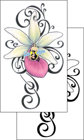 Flower Tattoo lady-slipper-tattoos-gail-somers-gsf-01191