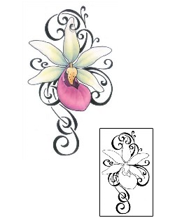 Picture of Decorative Lady Slipper Tattoo