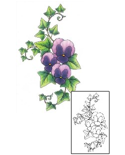 Pansy Tattoo Plant Life tattoo | GSF-01199