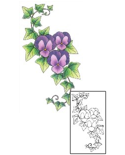 Pansy Tattoo Plant Life tattoo | GSF-01202