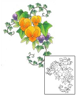 Pansy Tattoo Plant Life tattoo | GSF-01204