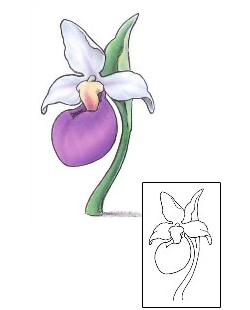 Picture of Purple Tip Lady Slipper Tattoo