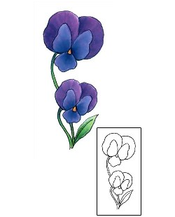 Pansy Tattoo Plant Life tattoo | GSF-01268