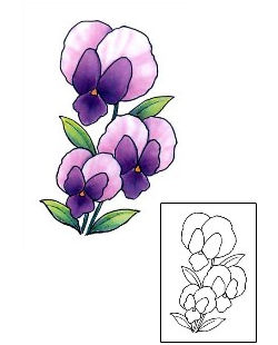 Pansy Tattoo Plant Life tattoo | GSF-01274