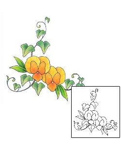 Pansy Tattoo Plant Life tattoo | GSF-01276