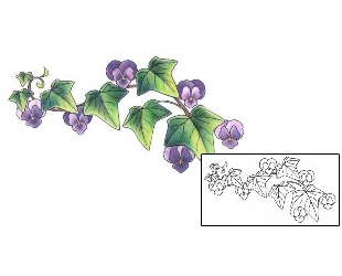 Pansy Tattoo Plant Life tattoo | GSF-01279