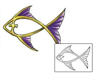 Jesus Fish Tattoo Religious & Spiritual tattoo | GSF-01349