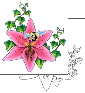 Flower Tattoo plant-life-lily-tattoos-gail-somers-gsf-01422