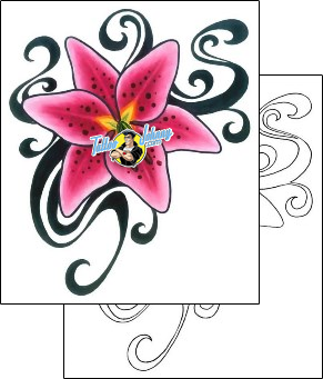 Flower Tattoo plant-life-lily-tattoos-gail-somers-gsf-01497