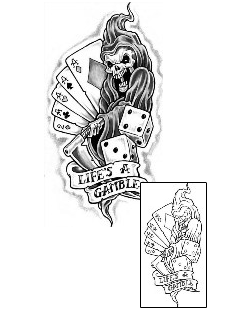 Reaper Tattoo Life's A Gamble Tattoo