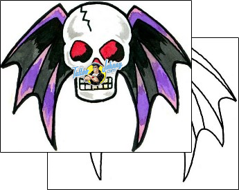 Bat Tattoo horror-skull-tattoos-grumpy-guf-00236