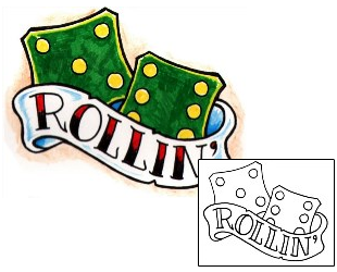 Miscellaneous Tattoo Rolling Dice Tattoo