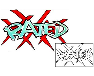 Picture of Triple XXX Rated Graffiti Tattoo