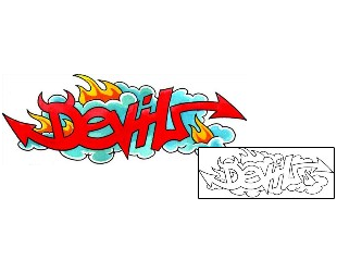 Lettering Tattoo Devil Graffiti Tattoo