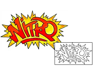 Lettering Tattoo Nitro Graffiti Tattoo