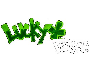 Graffiti Tattoo Lucky Irish Graffiti Tattoo