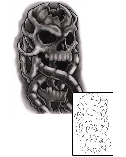 Organic Tattoo Cracked Skull Half Sleeve Tattoo