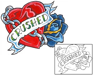 Love Tattoo Crushed Heart Tattoo