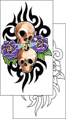 Skull Tattoo plant-life-flowers-tattoos-grumpy-guf-00672