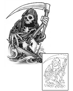 Gothic Tattoo Evil Sea Reaper Tattoo